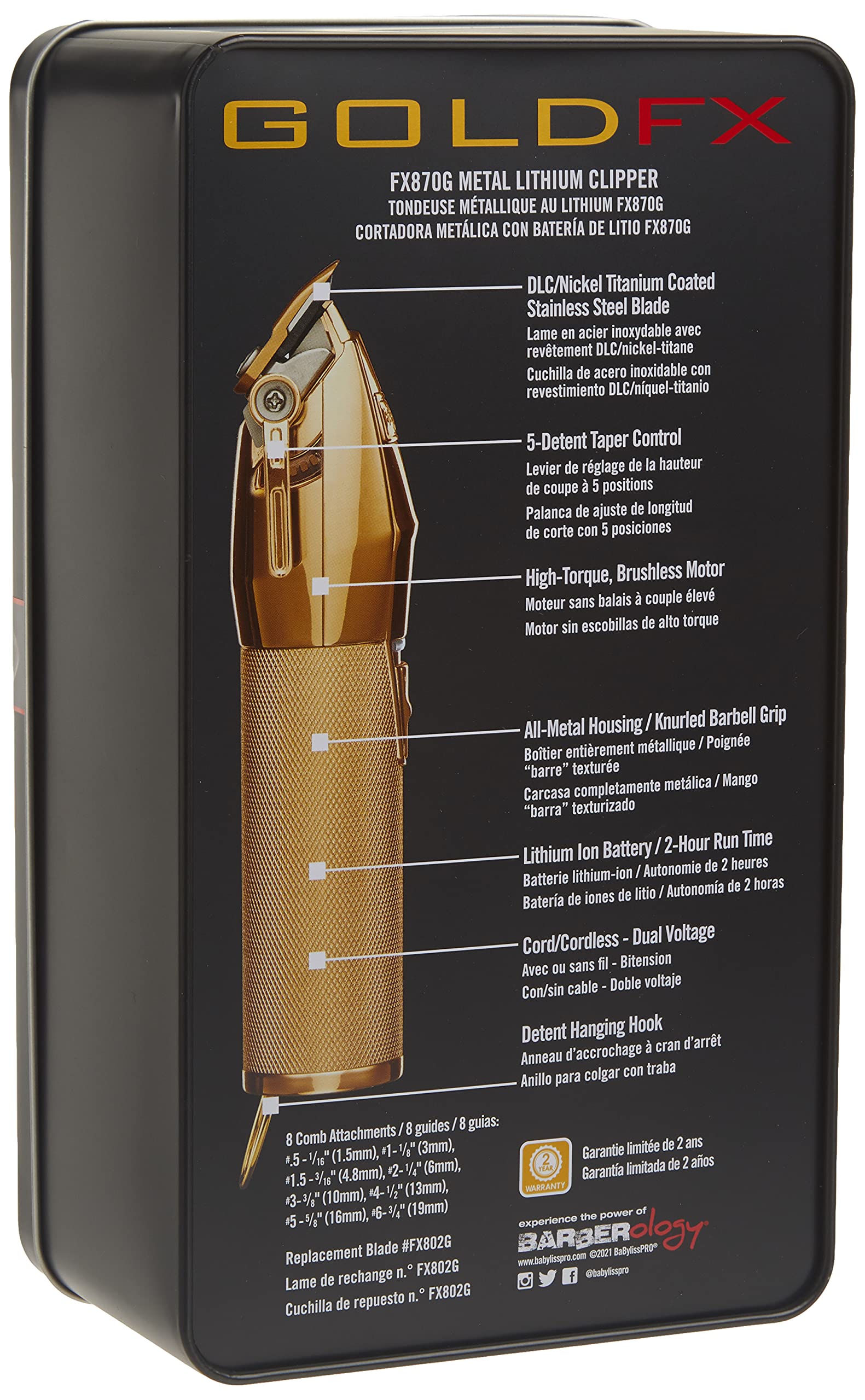 BaBylissPRO FX870G GoldFX Cord/Cordless Hair Clipper : Amazon.co